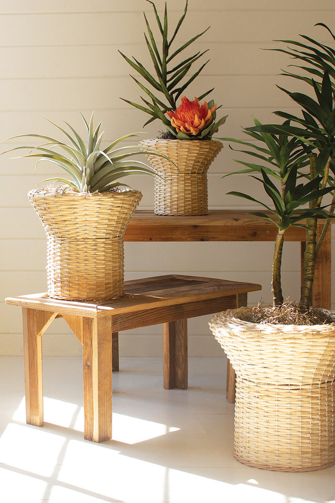 Flared rattan planters, set of 3 - The Nifty Decor