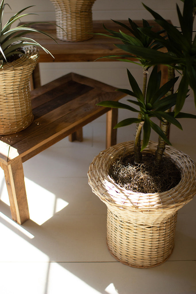 Flared rattan planters, set of 3 - The Nifty Decor