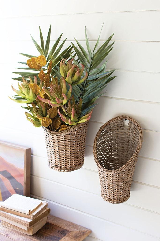 Set of 2 hanging rattan baskets - The Nifty Decor