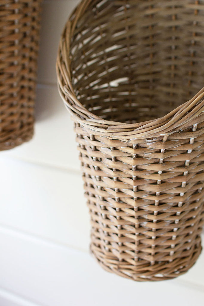 Set of 2 hanging rattan baskets - The Nifty Decor