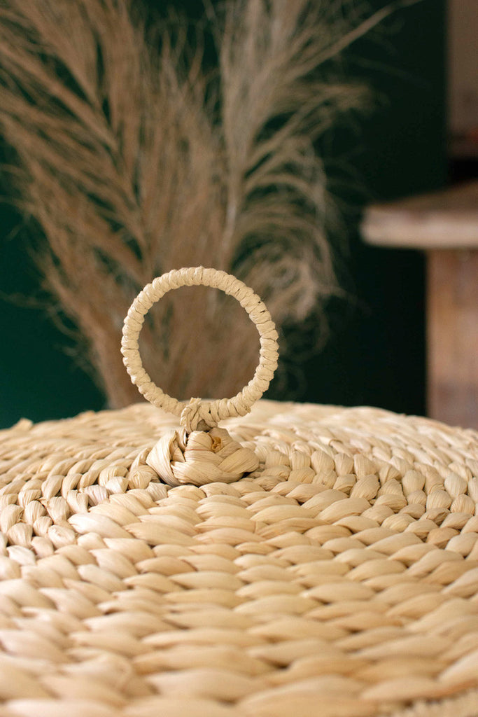 Set of 3 woven seagrass hamper baskets - Bombay Mercantile