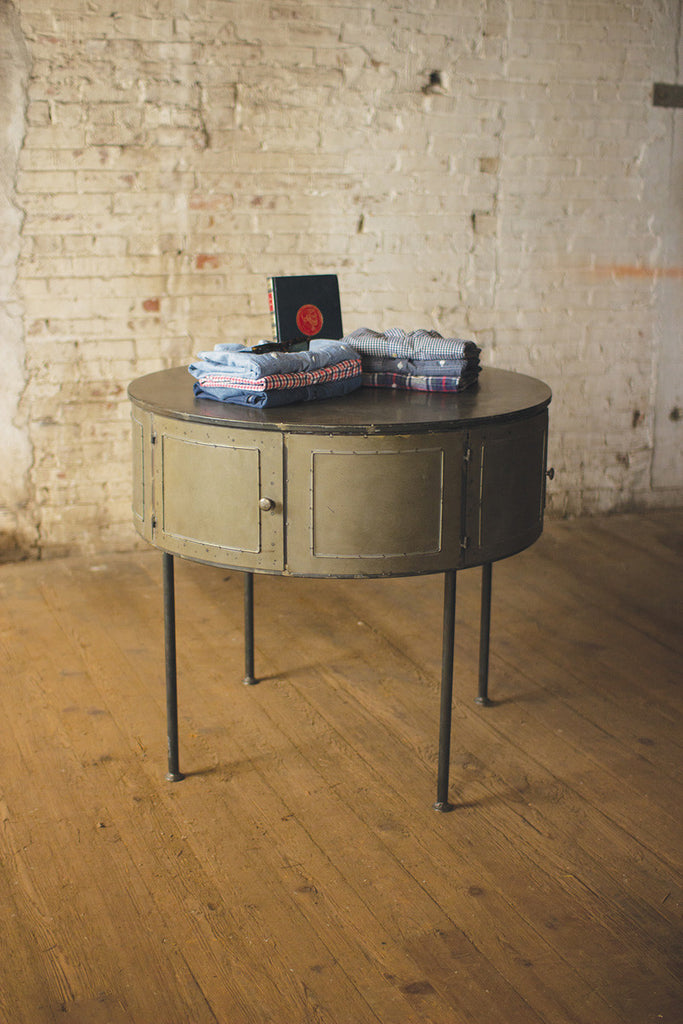 Round metal storage - The Nifty Decor