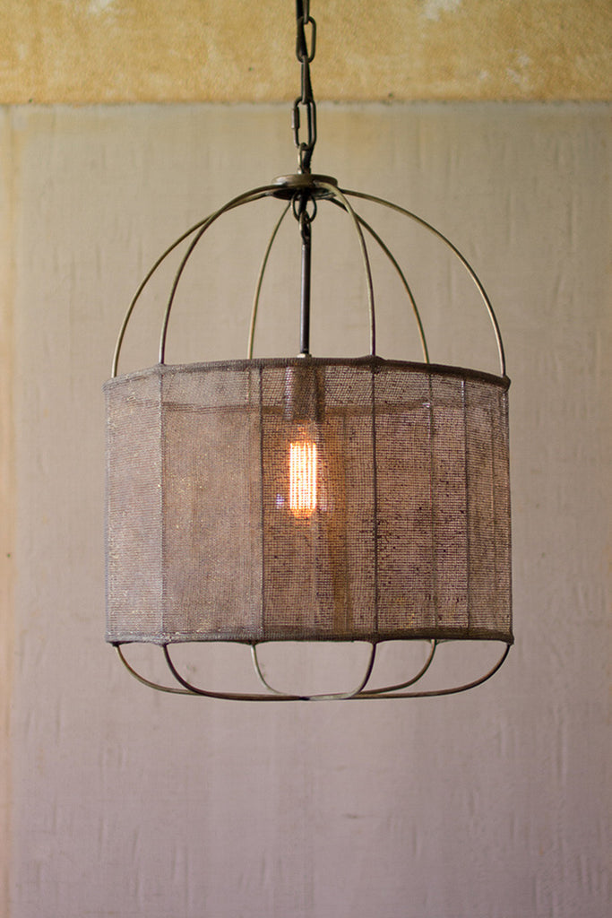 Drum pendant light with fabric shade - The Nifty Decor