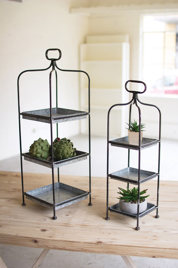 Galvanized trays stand, set of 2 - The Nifty Decor