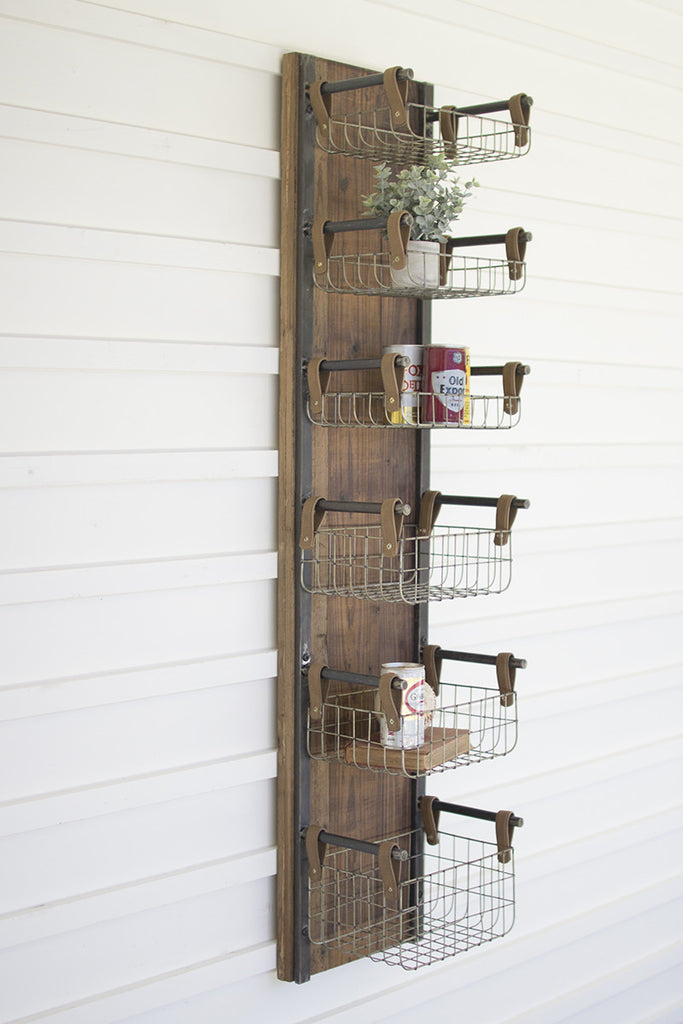 Recycled wood & Metal Wall Rack - The Nifty Decor