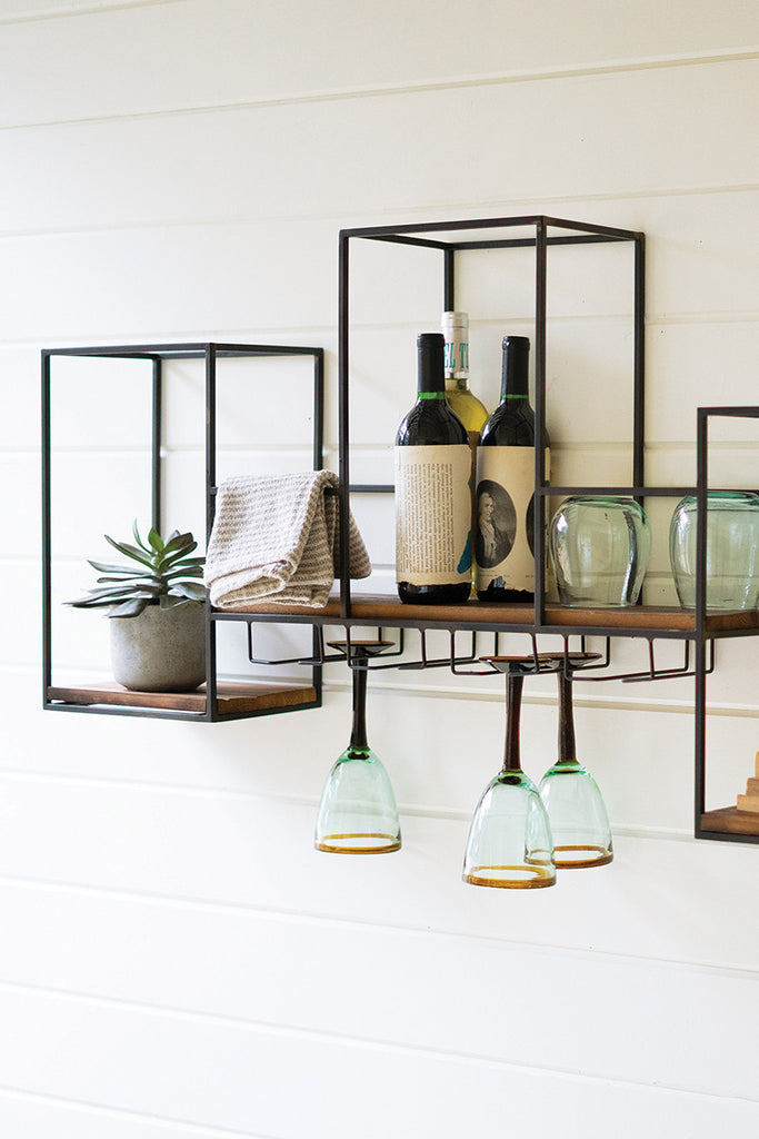 Cubed wall wine bar - The Nifty Decor