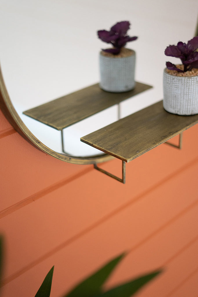 Round mirror with shelf - The Nifty Decor