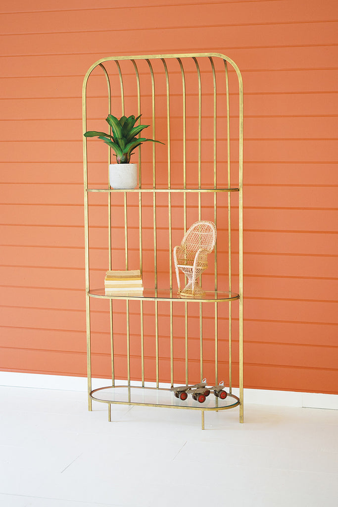 Tall display unit with glass shelves - The Nifty Decor