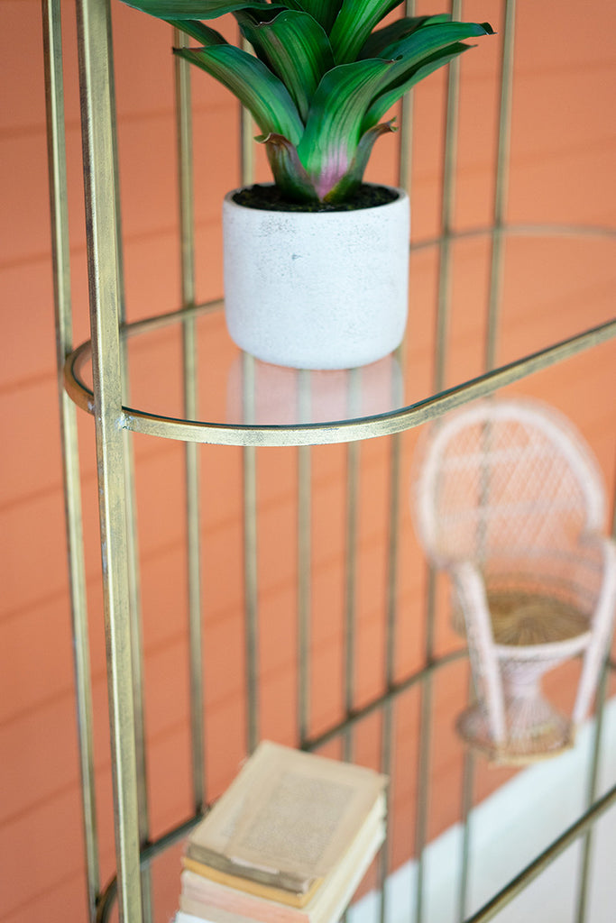 Tall display unit with glass shelves - The Nifty Decor