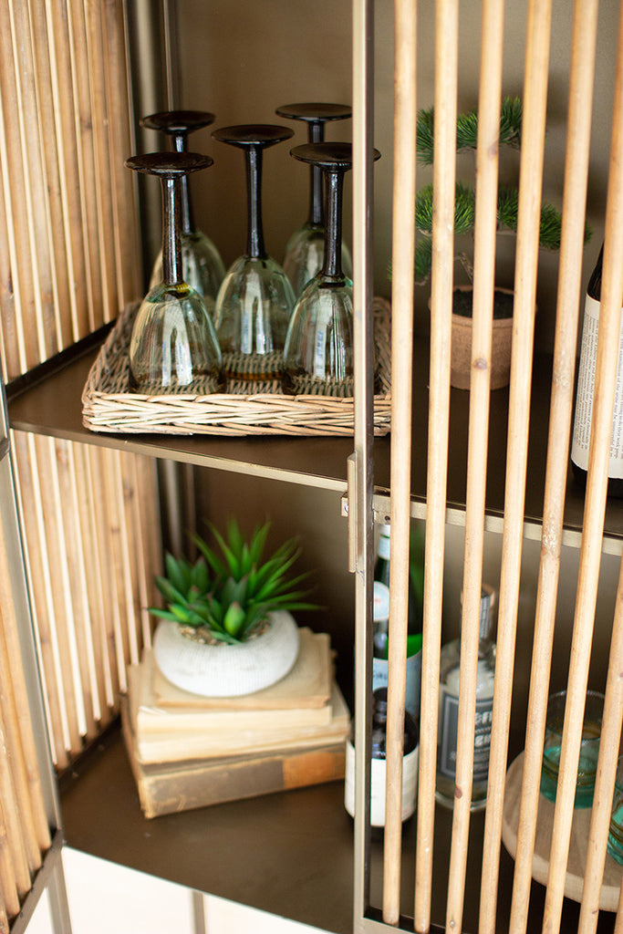 Antique brass and wood cabinet - The Nifty Decor