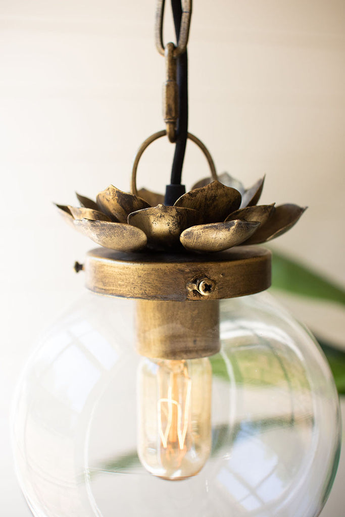 Ball pendant light with leaves detail - The Nifty Decor