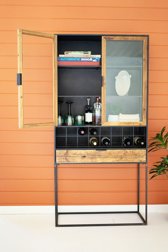 Wine cabinet with glass doors - The Nifty Decor