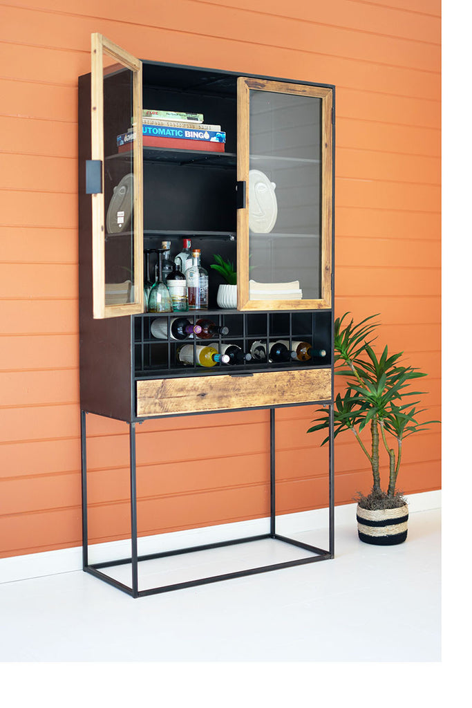 Wine cabinet with glass doors - The Nifty Decor