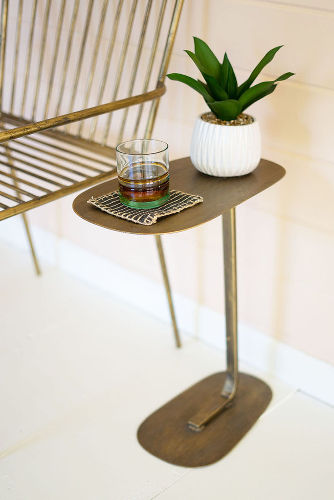 Antique brass accent cocktail table - The Nifty Decor