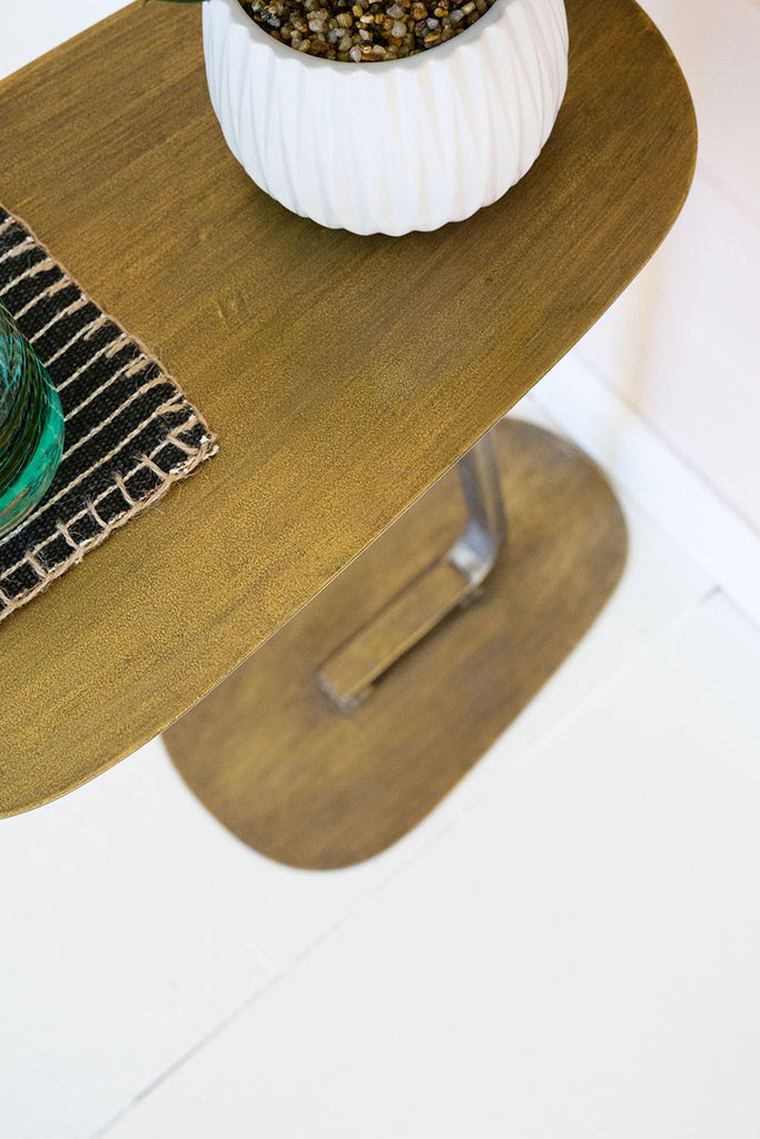 Antique brass accent cocktail table - The Nifty Decor
