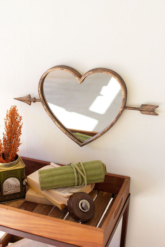 Antique brass heart wall mirror - The Nifty Decor
