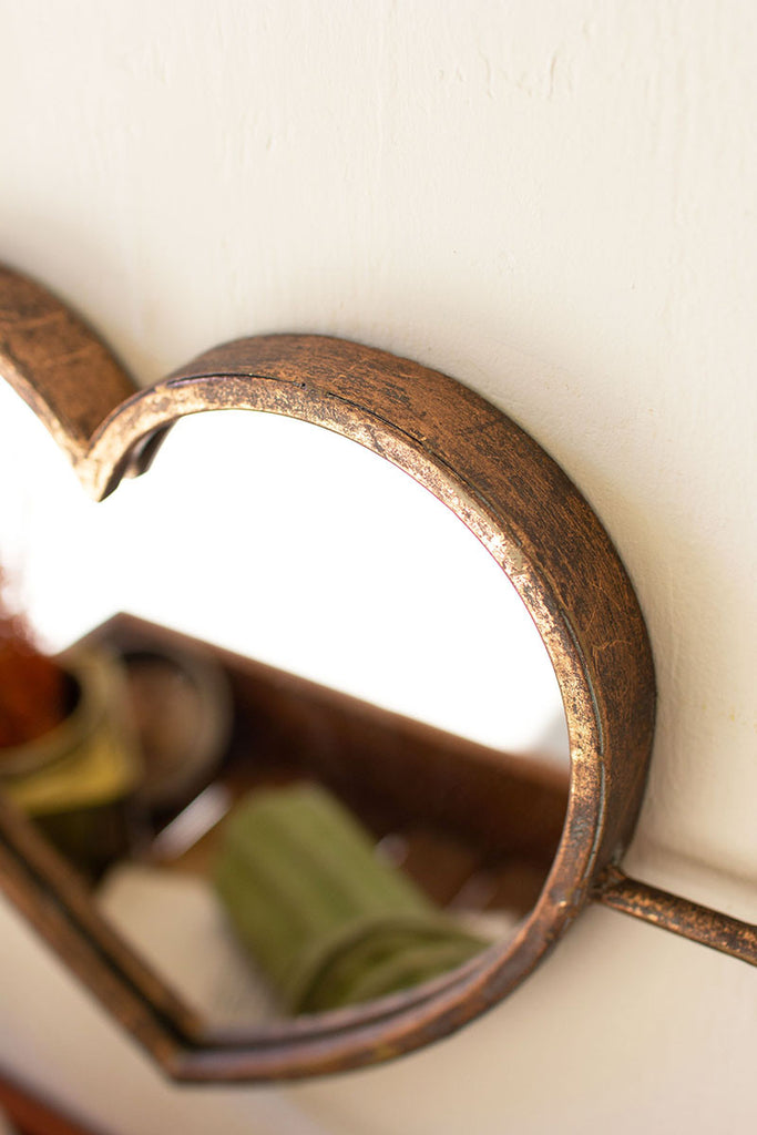 Antique brass heart wall mirror - The Nifty Decor