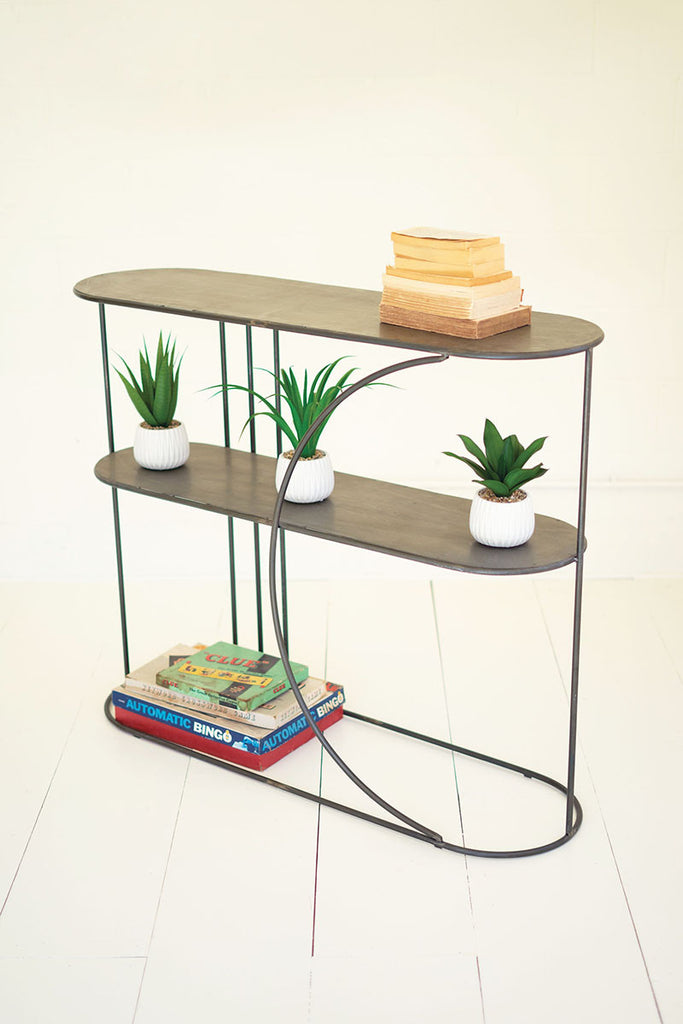 Oval metal sofa table - The Nifty Decor