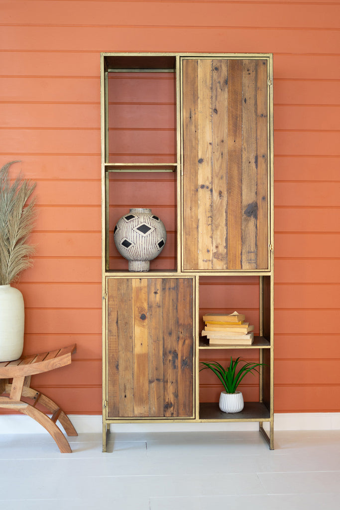 Wood and metal cabinet - Bombay Mercantile
