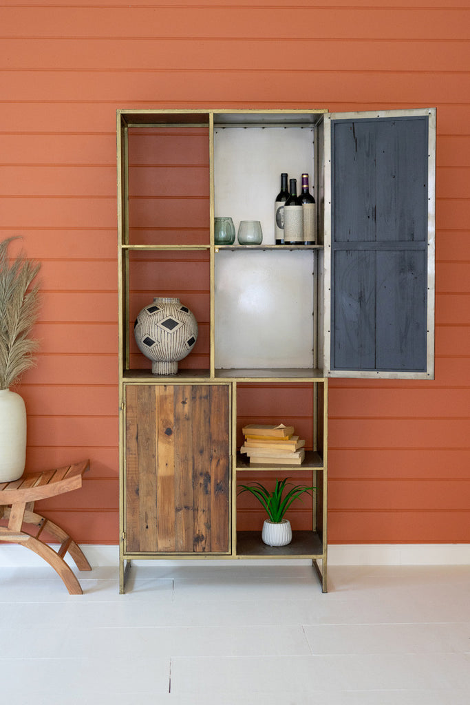 Wood and metal cabinet - Bombay Mercantile