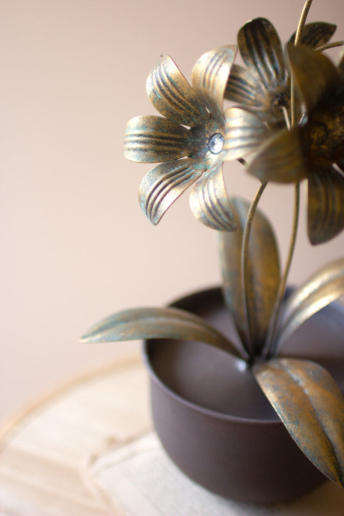 Metal flower arrangement - Bombay Mercantile