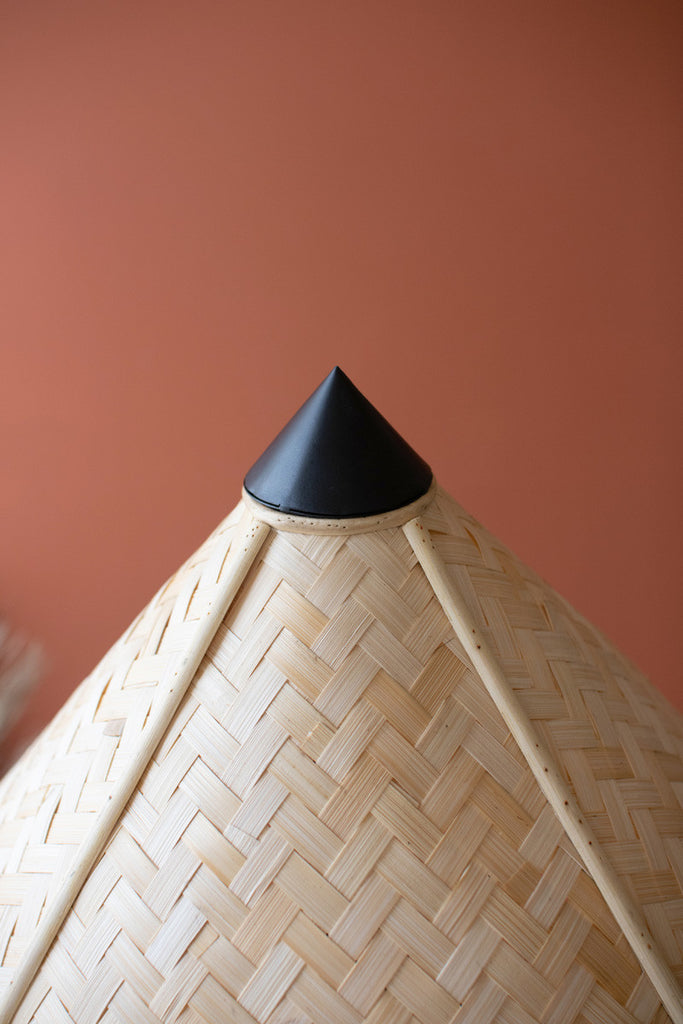 Table lamp with rattan shade - Bombay Mercantile