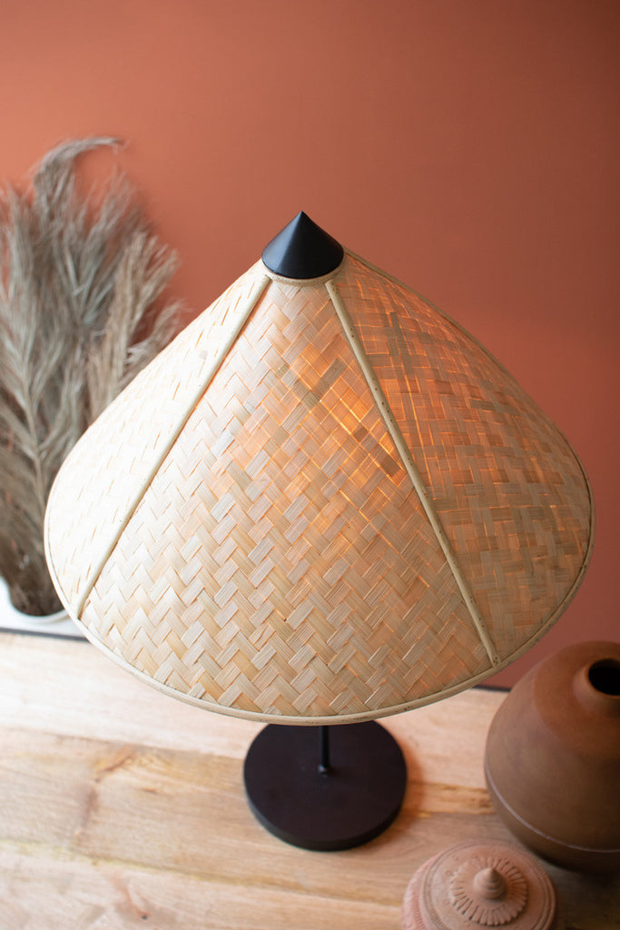Table lamp with rattan shade - Bombay Mercantile