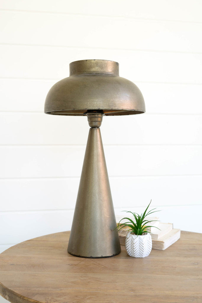 Antique copper finish table lamp - Bombay Mercantile