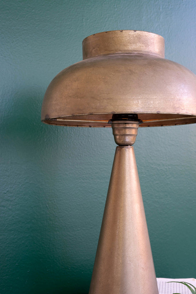 Antique copper finish table lamp - Bombay Mercantile
