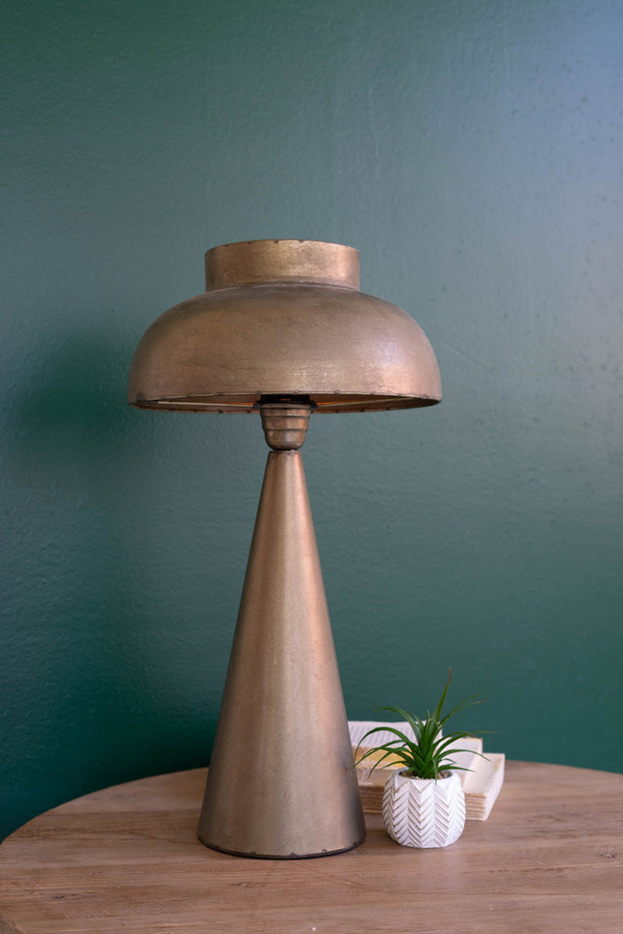 Antique copper finish table lamp - Bombay Mercantile