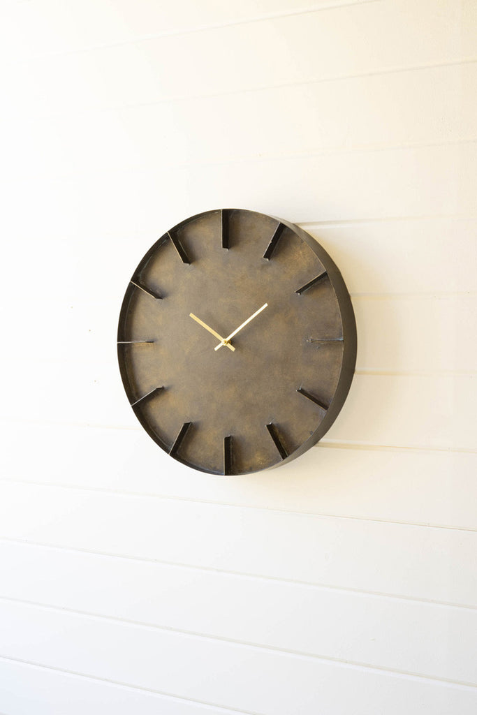 Black finish wall clock - Bombay Mercantile