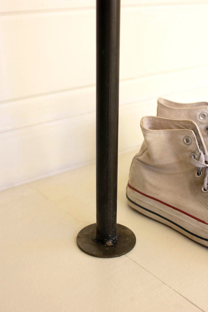 Tall metal & wood shelf with black finish - Bombay Mercantile