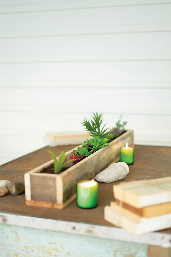 Long recycled wood tray - The Nifty Decor