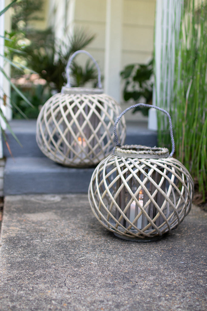 Low round willow lantern - The Nifty Decor