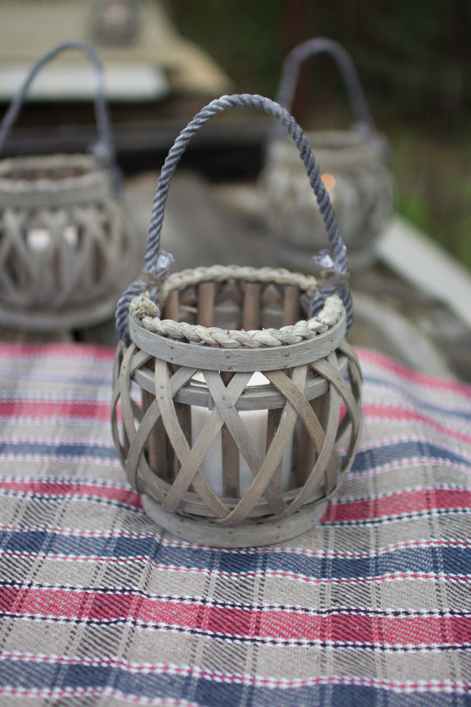 Grey willow votive lantern - The Nifty Decor