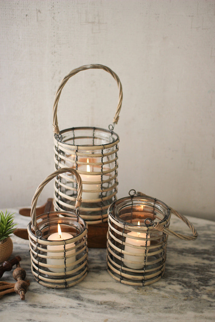 Grey willow lanterns, set of 3 - The Nifty Decor