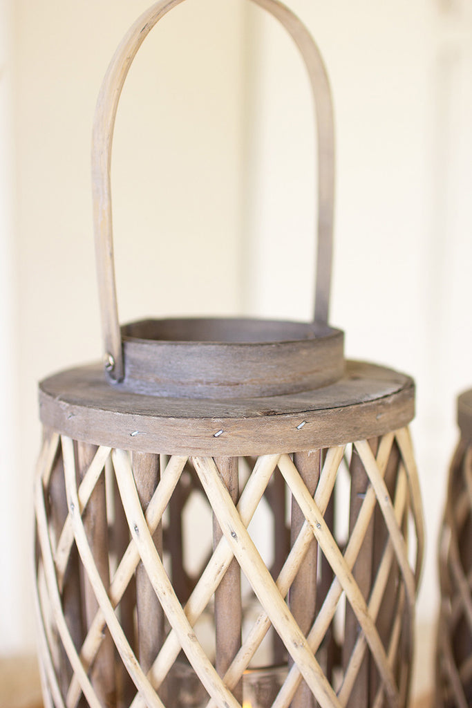 Grey willow cylinder lanterns , set of 4 - The Nifty Decor