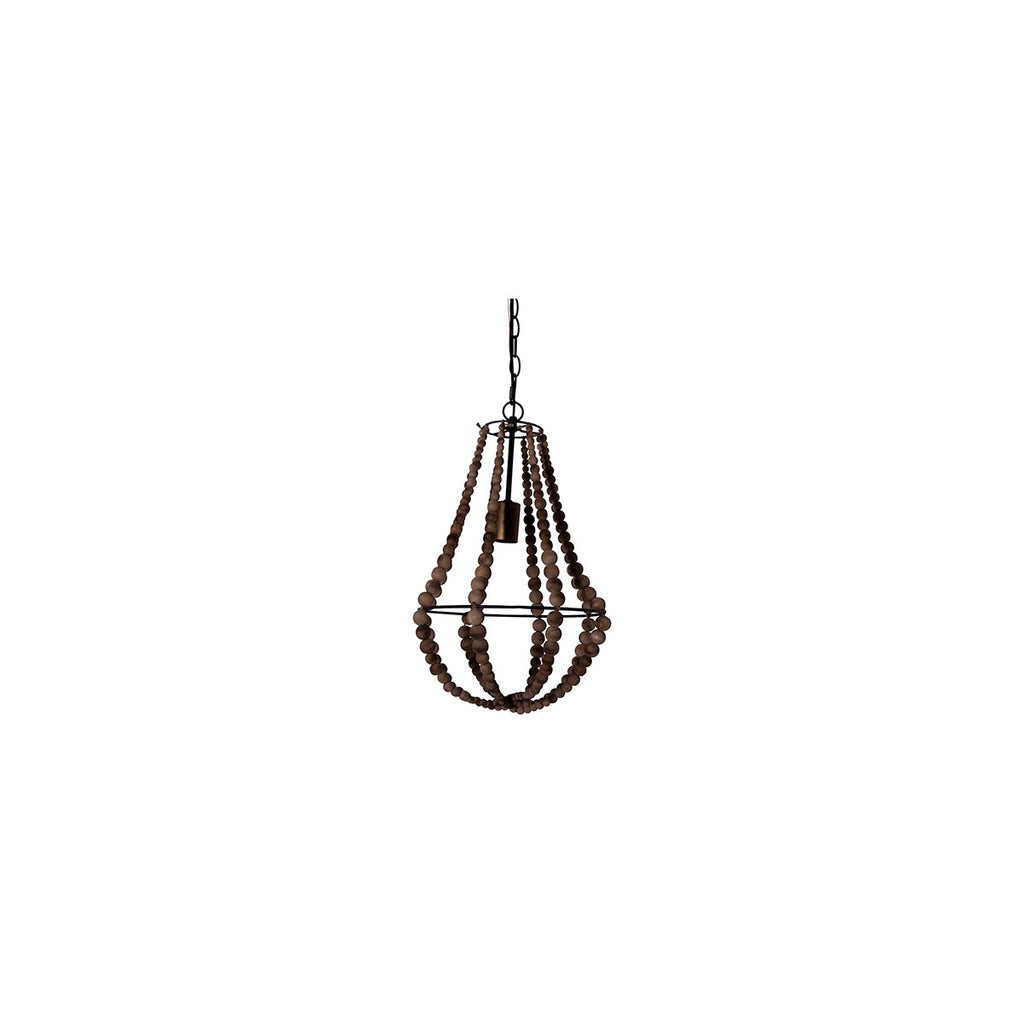 Metal and wood pendant light with ceiling canopy - Bombay Mercantile