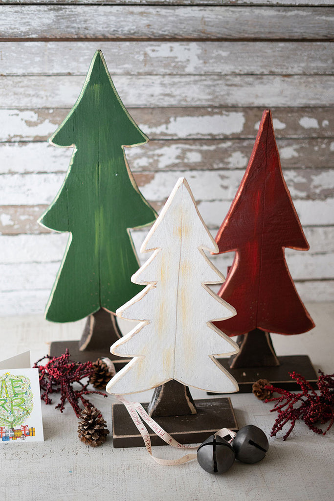 Wooden christmas trees, set of 3 - The Nifty Decor