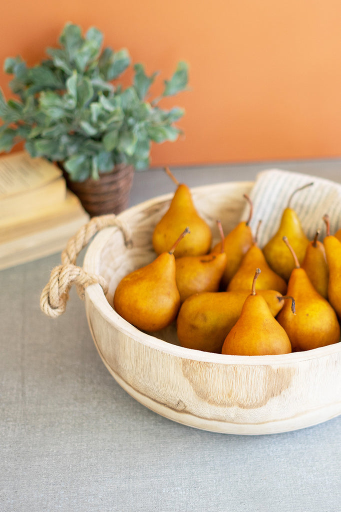 Wooden bowl with rope handles - The Nifty Decor