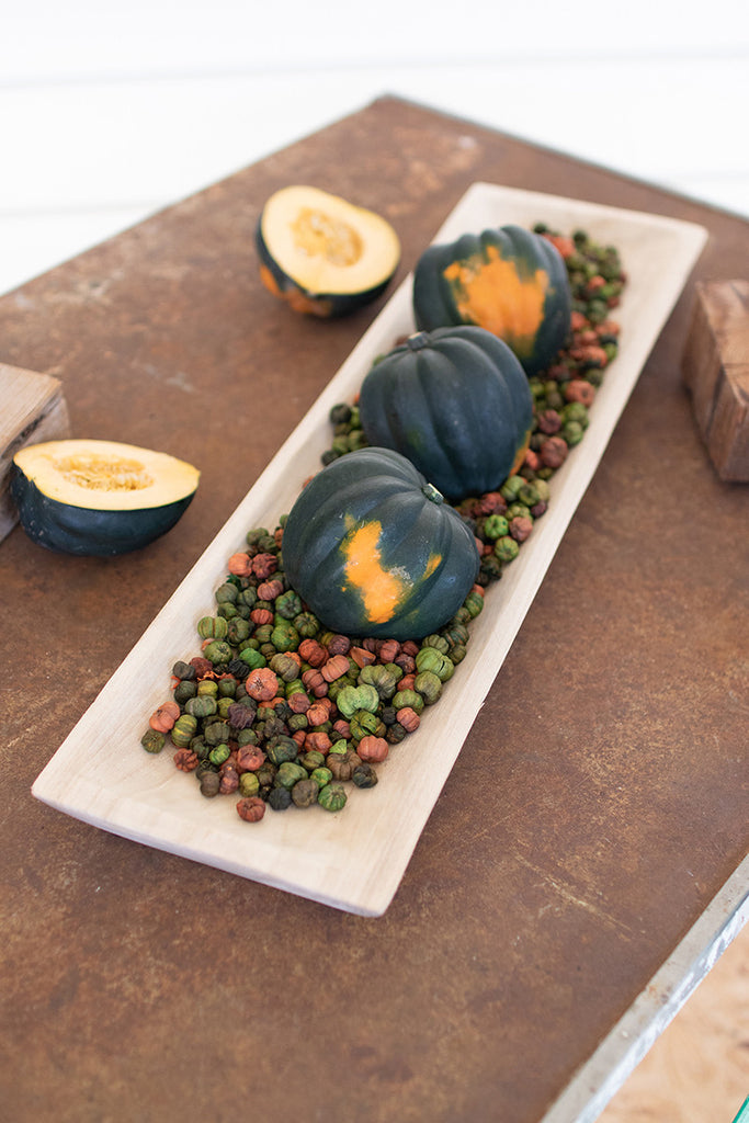 Carved wooden rectangle tray - The Nifty Decor