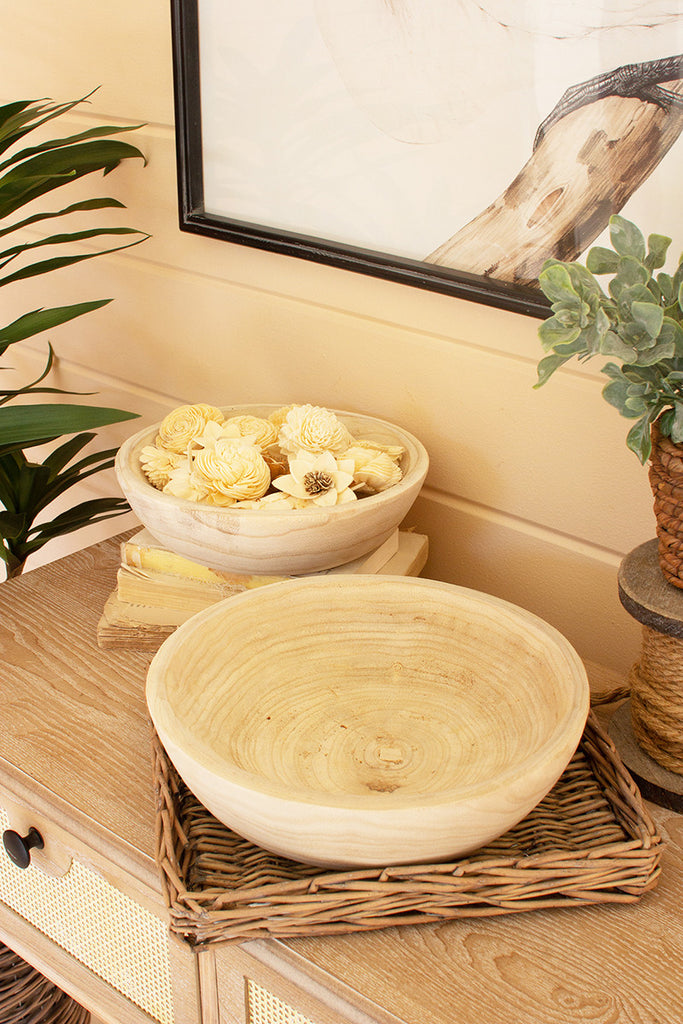 Round wooden bowls, set of 2 - The Nifty Decor