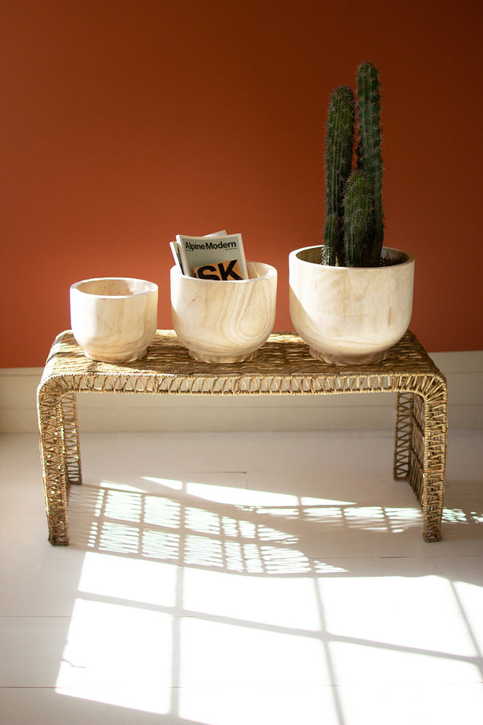 Set of 3 wooden planters - The Nifty Decor