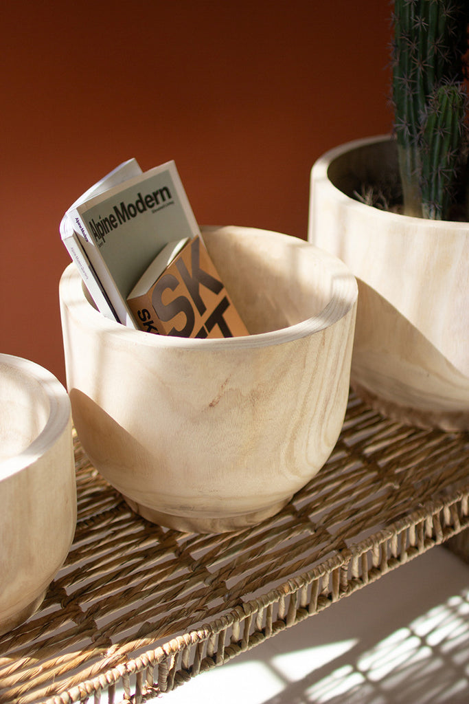 Set of 3 wooden planters - The Nifty Decor