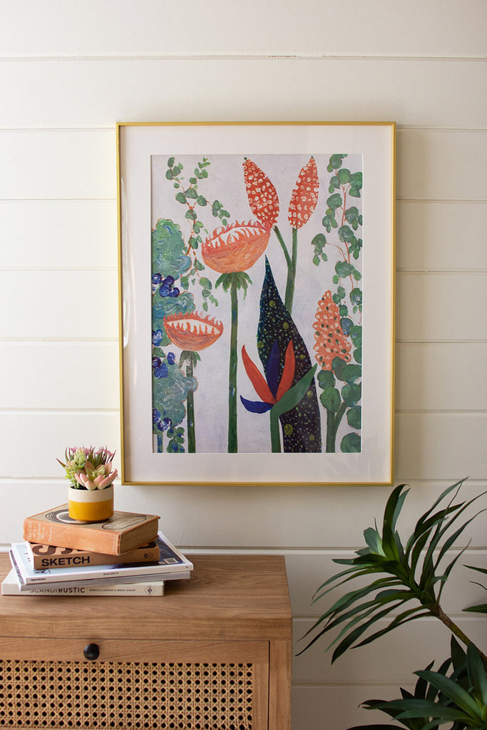 Framed flowers print under glass - The Nifty Decor