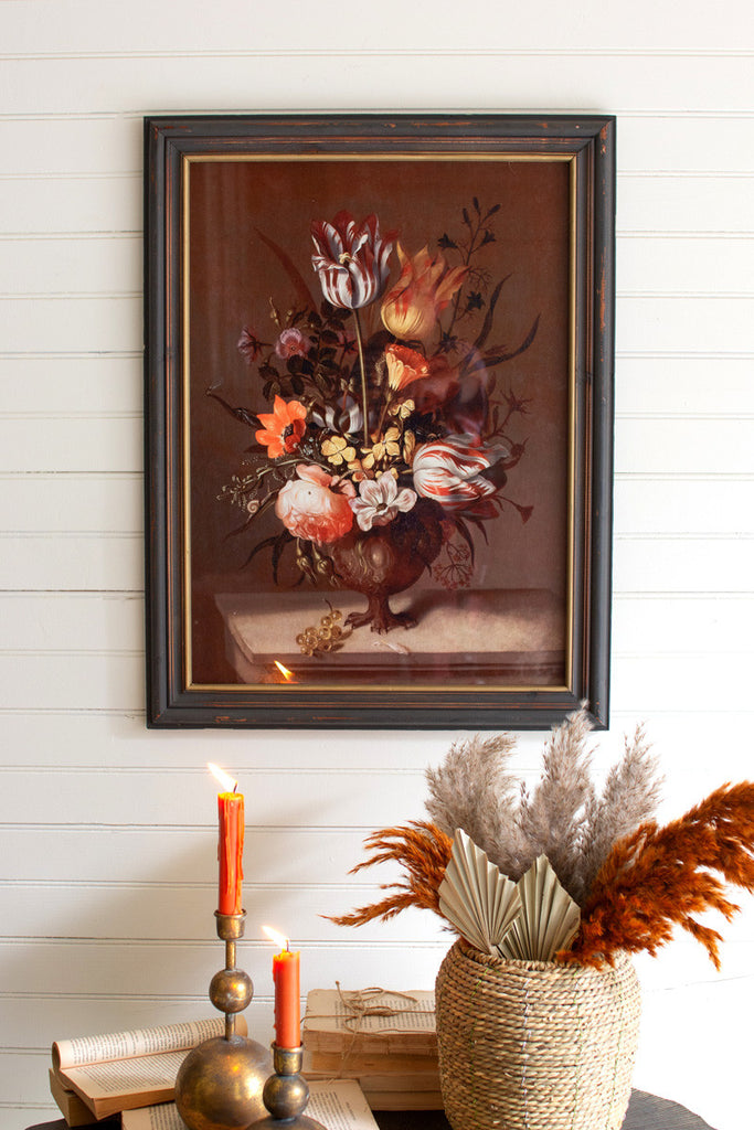 Framed still life print under glass - Bombay Mercantile