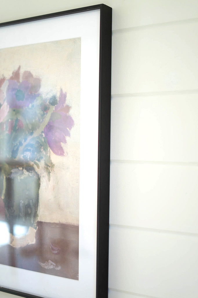 Framed french anemones print under glass - Bombay Mercantile