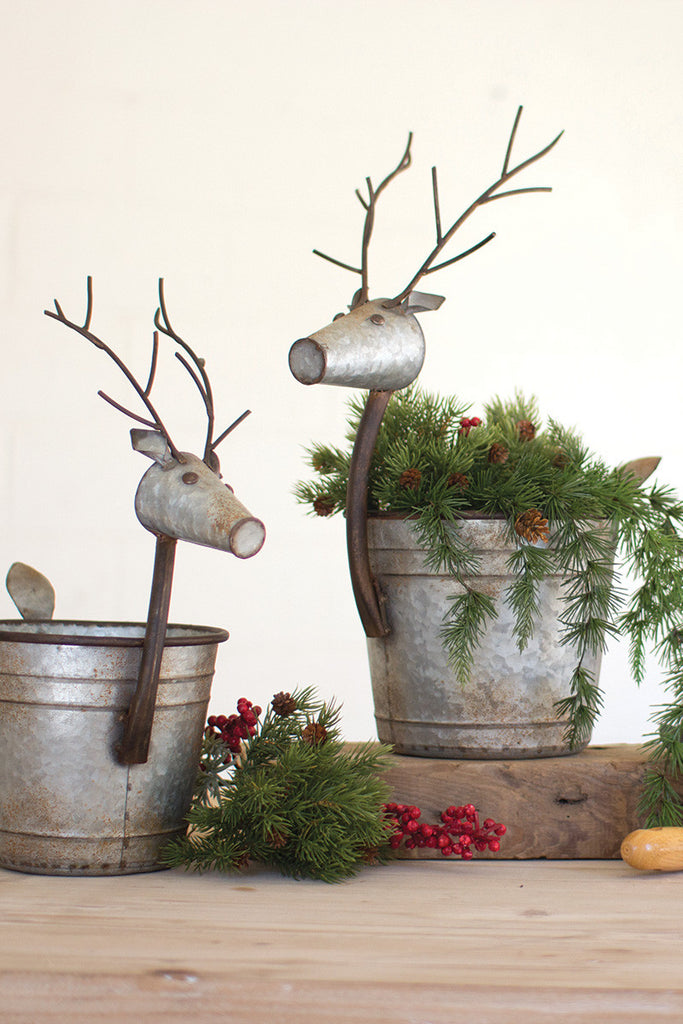 Metal deer planters, Set of 2 - The Nifty Decor