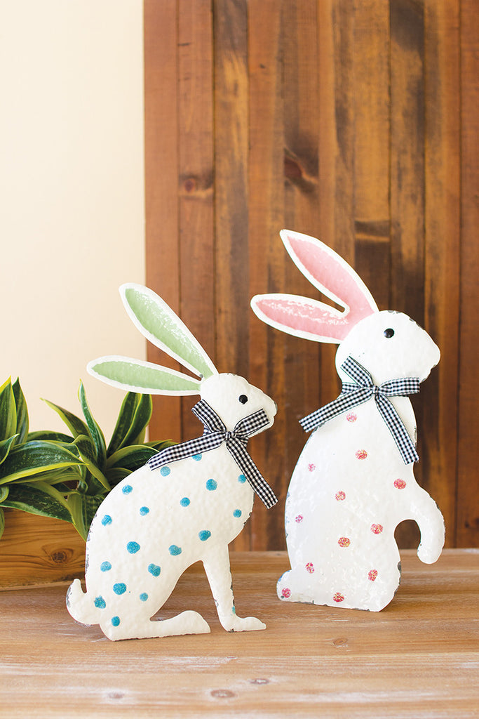 Rabbits with stands, set of 2 - The Nifty Decor