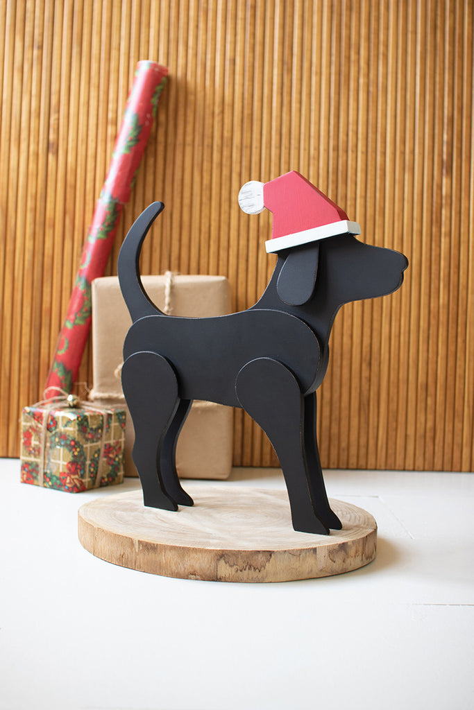 Wooden tabletop Christmas Labrador - The Nifty Decor